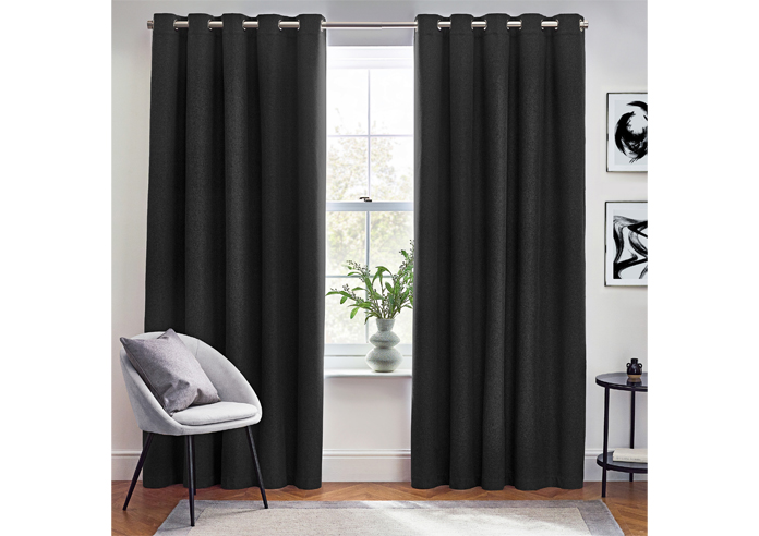 Dawn (Blackout) Eyelet, Black - Ready Made Curtains - Image 7